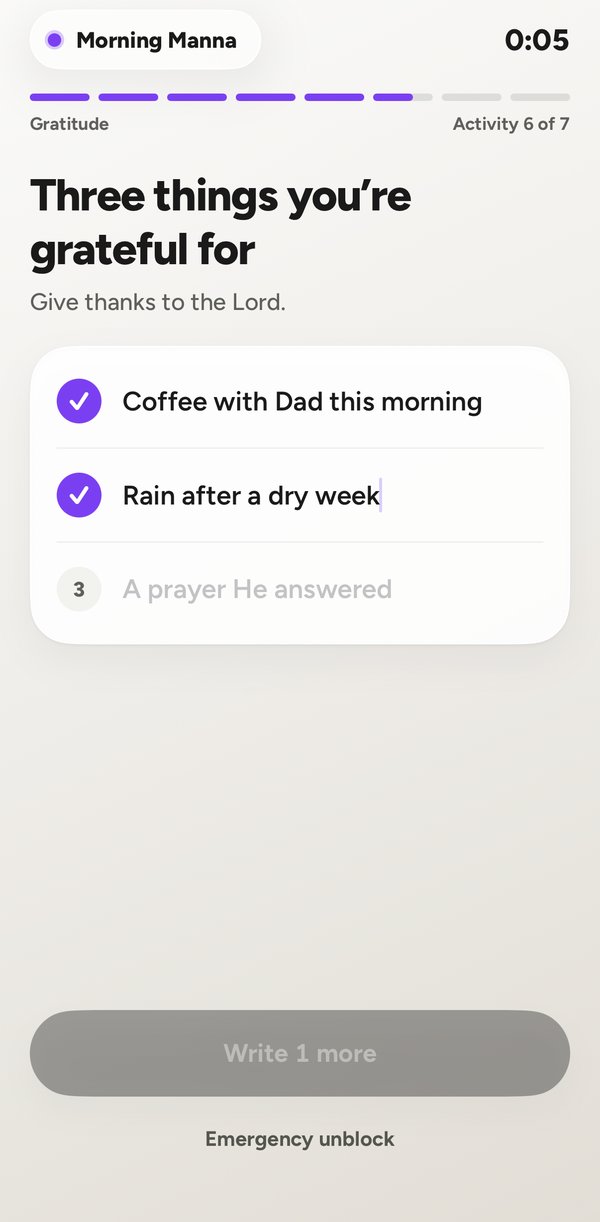 Gratitude: things you're grateful for
