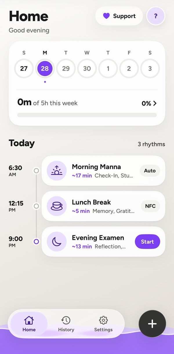 Home: your rhythms for today
